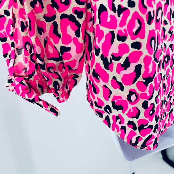 Lilly Pulitzer Sherida Pink Topaz Animal Print My Favorite Spot LS Top XS NWT - Picture 9 of 14